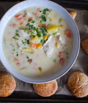 Kuřecí polévka ve stylu Pot Pie